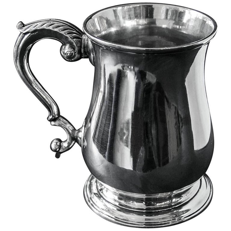English Antique Silver Pint Mug For Sale at 1stDibs