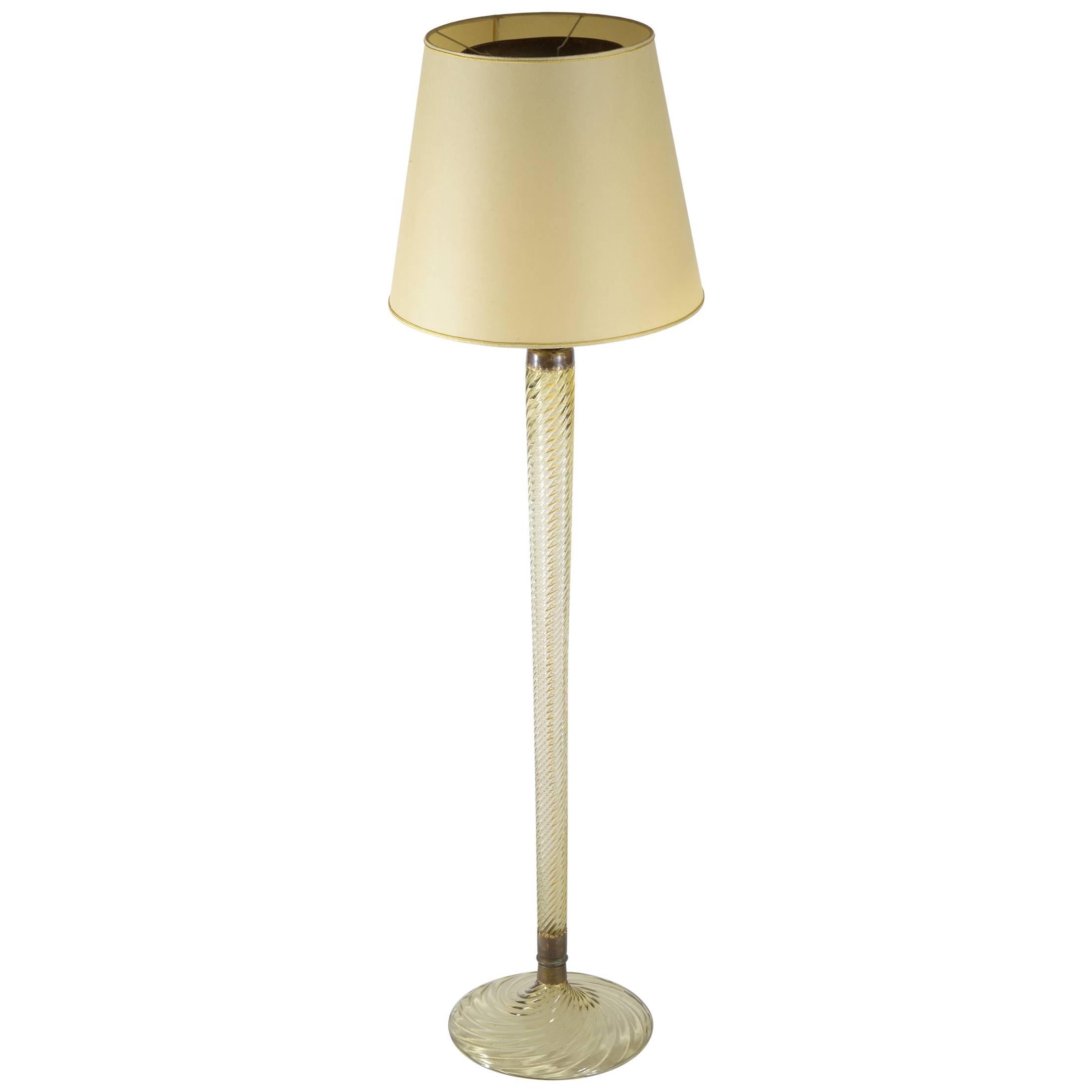 1940s Italian Murano Glass Standing Lamp by Venini