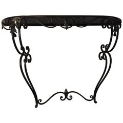 Late 19th Century French Louis XVI Style Wrought Iron Console