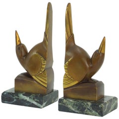 Bronze Bird Bookends by Laurent