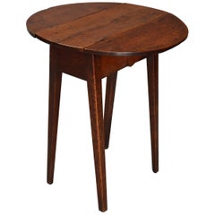 Rare Late 18th Century English Ash and Oak Drop-Leaf Table of Small Proportions