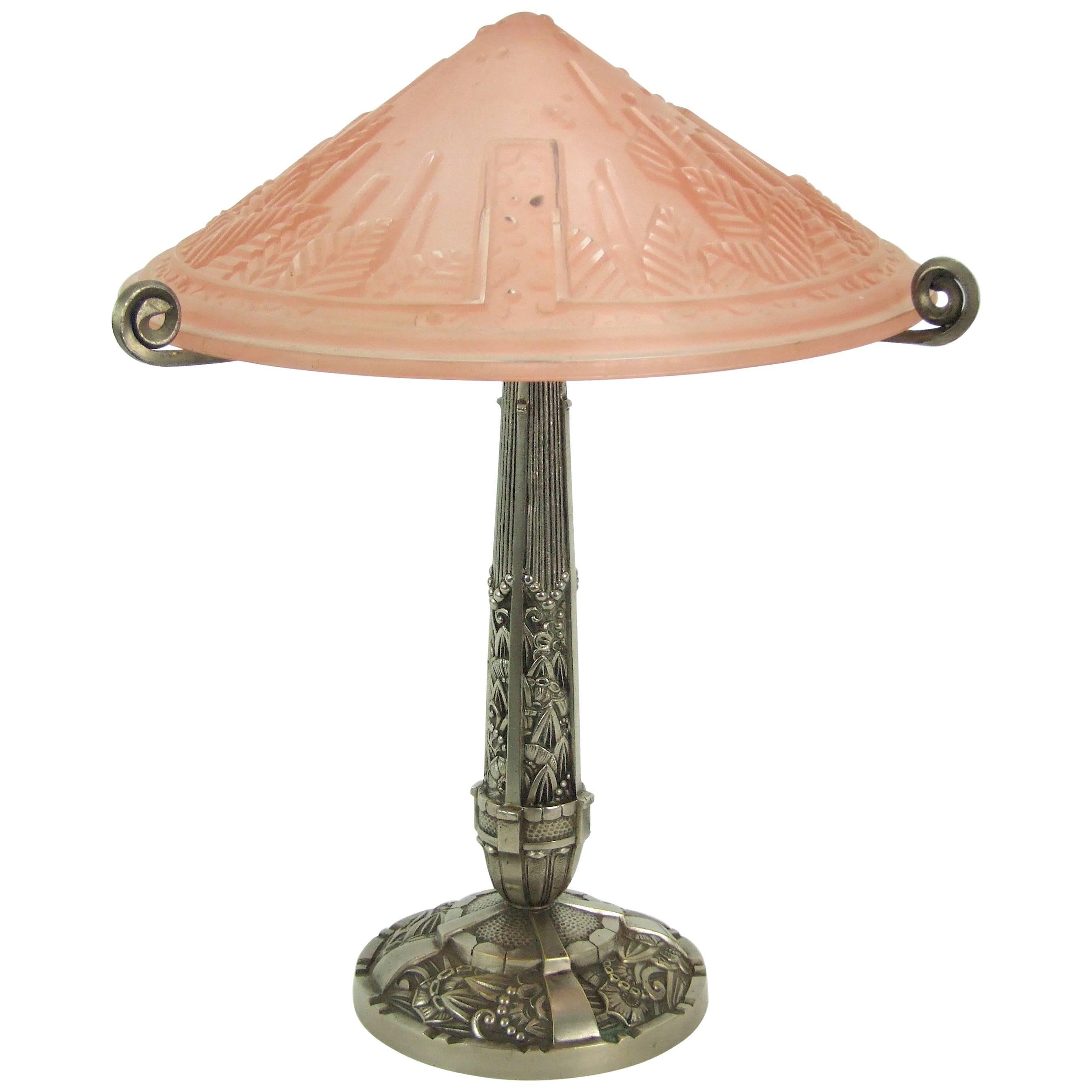 Bronze Table Lamp by Muller Freres For Sale