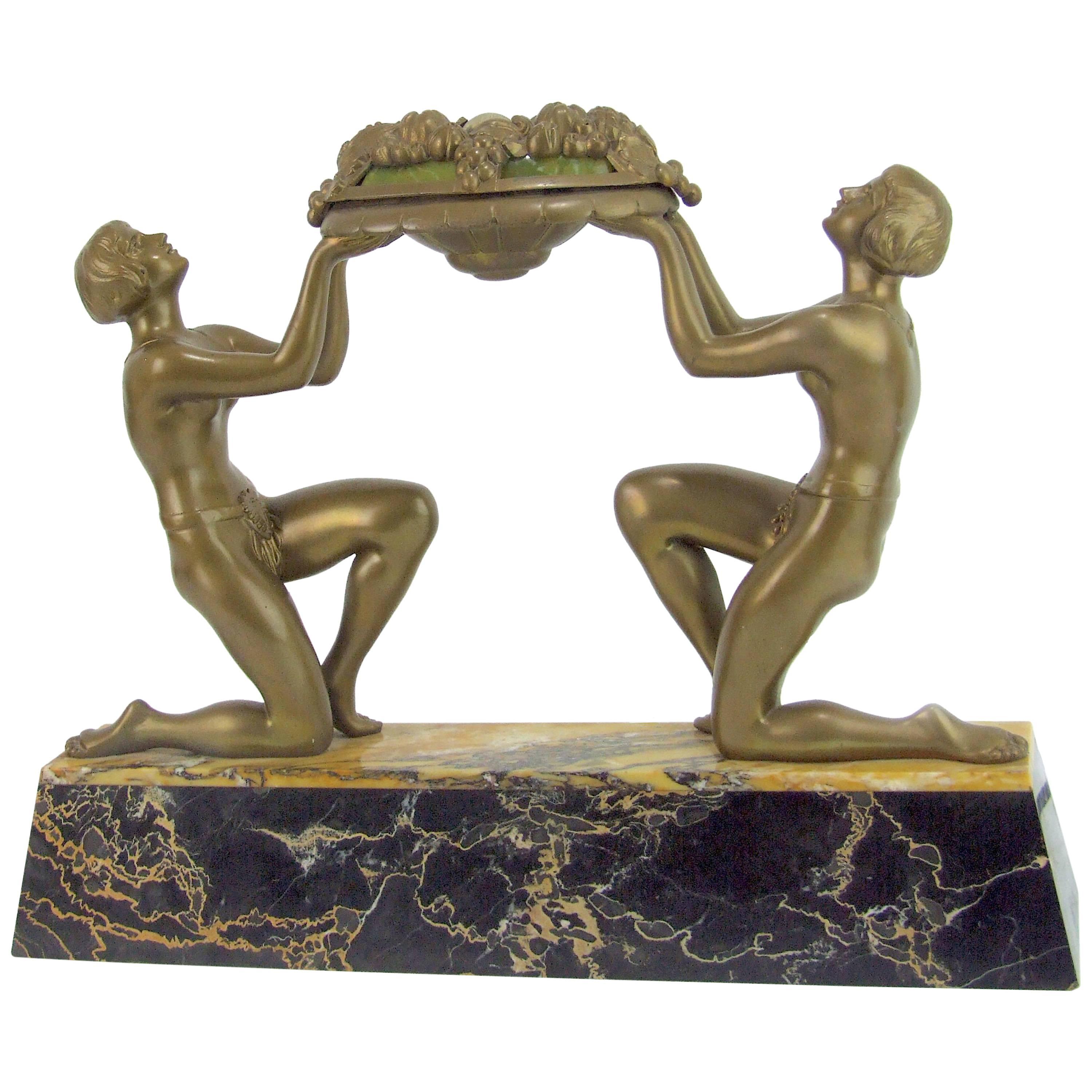 Art Deco Figural Lamp by Limousin For Sale