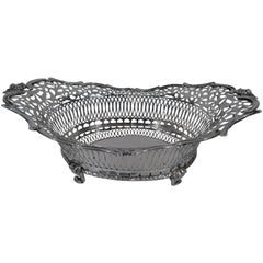 Antique Dutch Edwardian Silver Centerpiece Basket