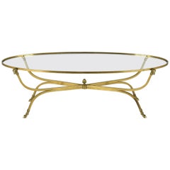 Hollywood Regency-Style Oval Coffee Table