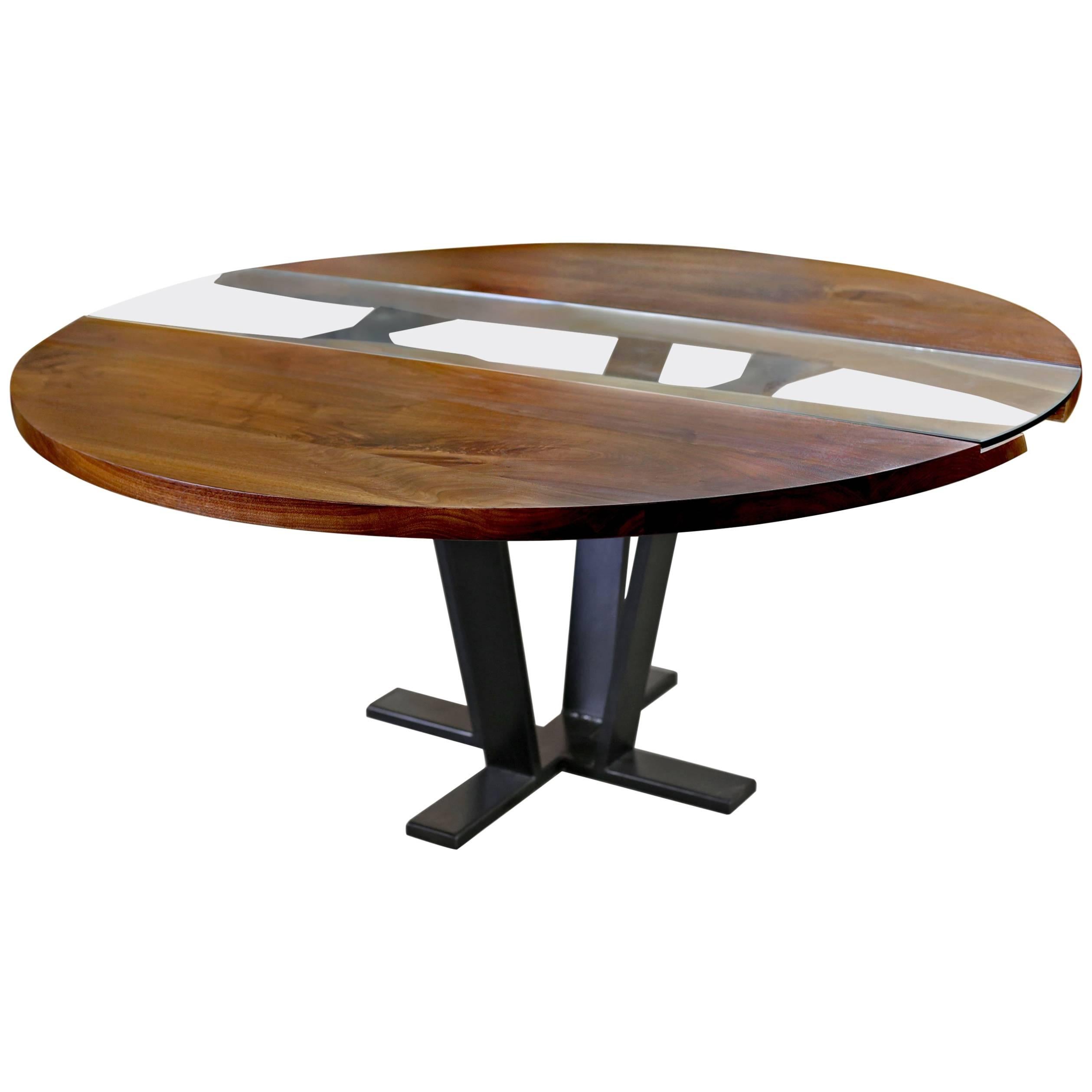 American Black Walnut Colorado Round Pedestal Table For Sale