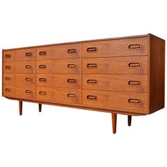 Danish Teak Large 12-Drawer Dresser or Chest of Drawers by Dyrlund