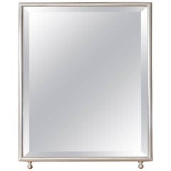 Small Rectangular Nickel-Plated Vanity Dressing Mirror