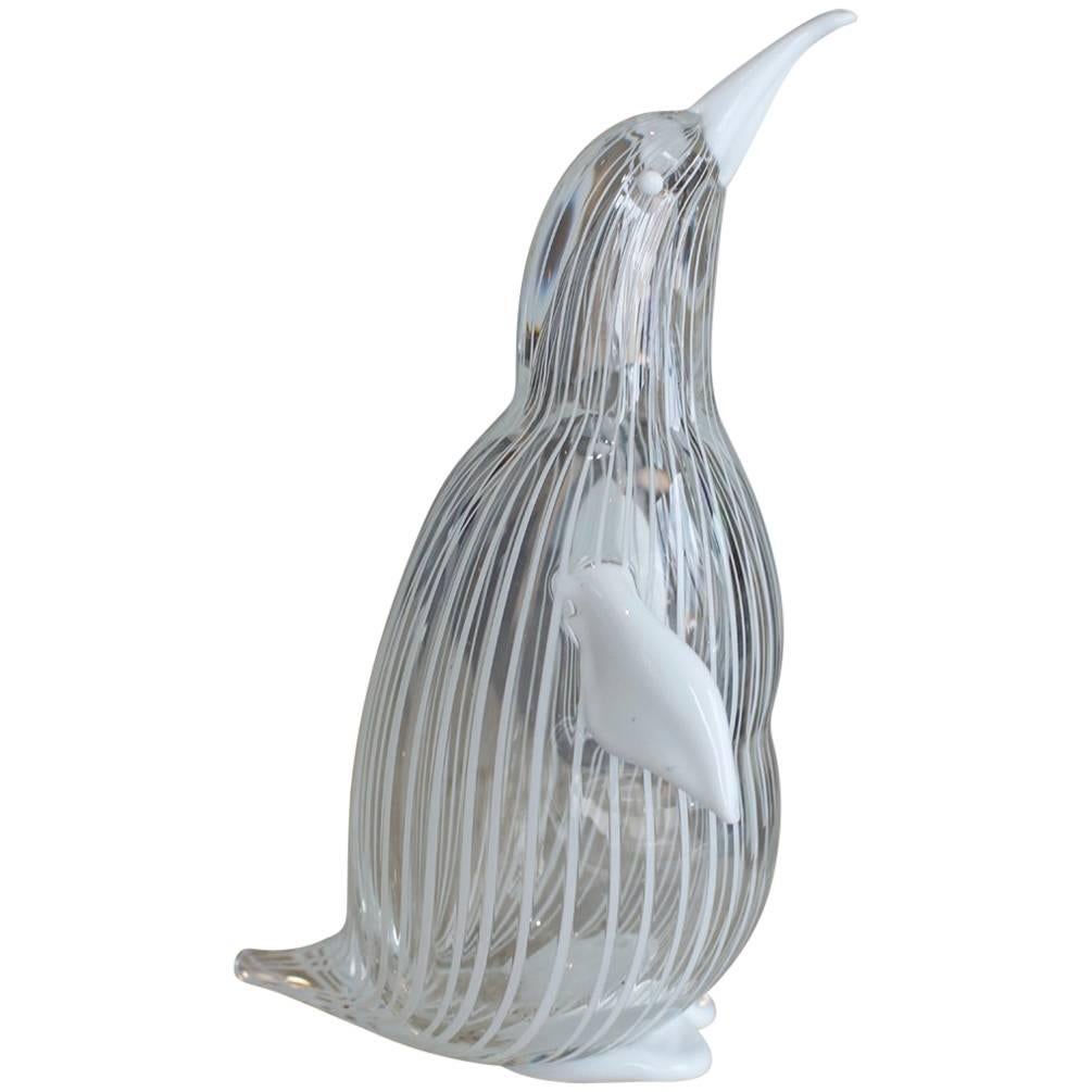 Licio Zanetti Signed Murano Glass Penguin For Sale