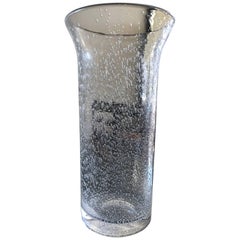 Murano Clear Glass Vase with Bubble Inclusions