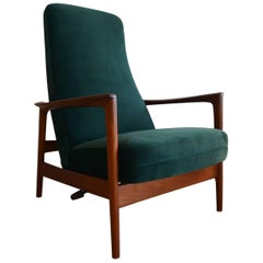 Retro Folke Ohlsson for DUX High Back Reclining Lounge Chair, circa 1968