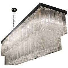 Retro Colossal Chandelier, 150 Elements Clear Square Tronchi, Toni Zuccheri for Venini