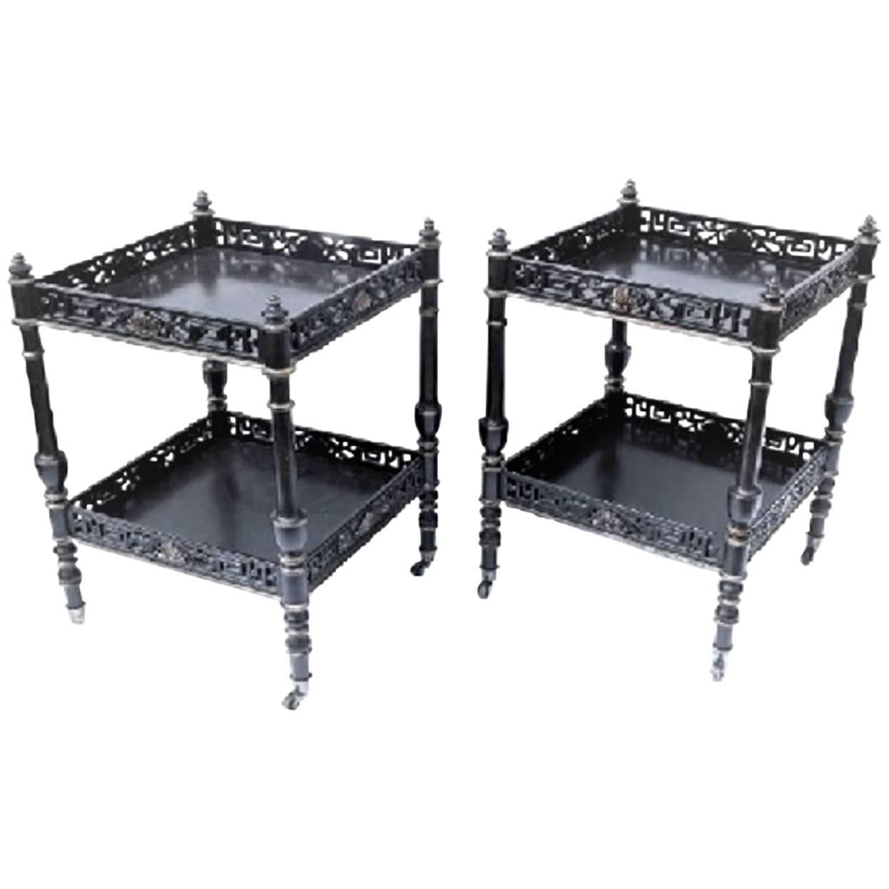 Pair of Chinese-Style End Tables