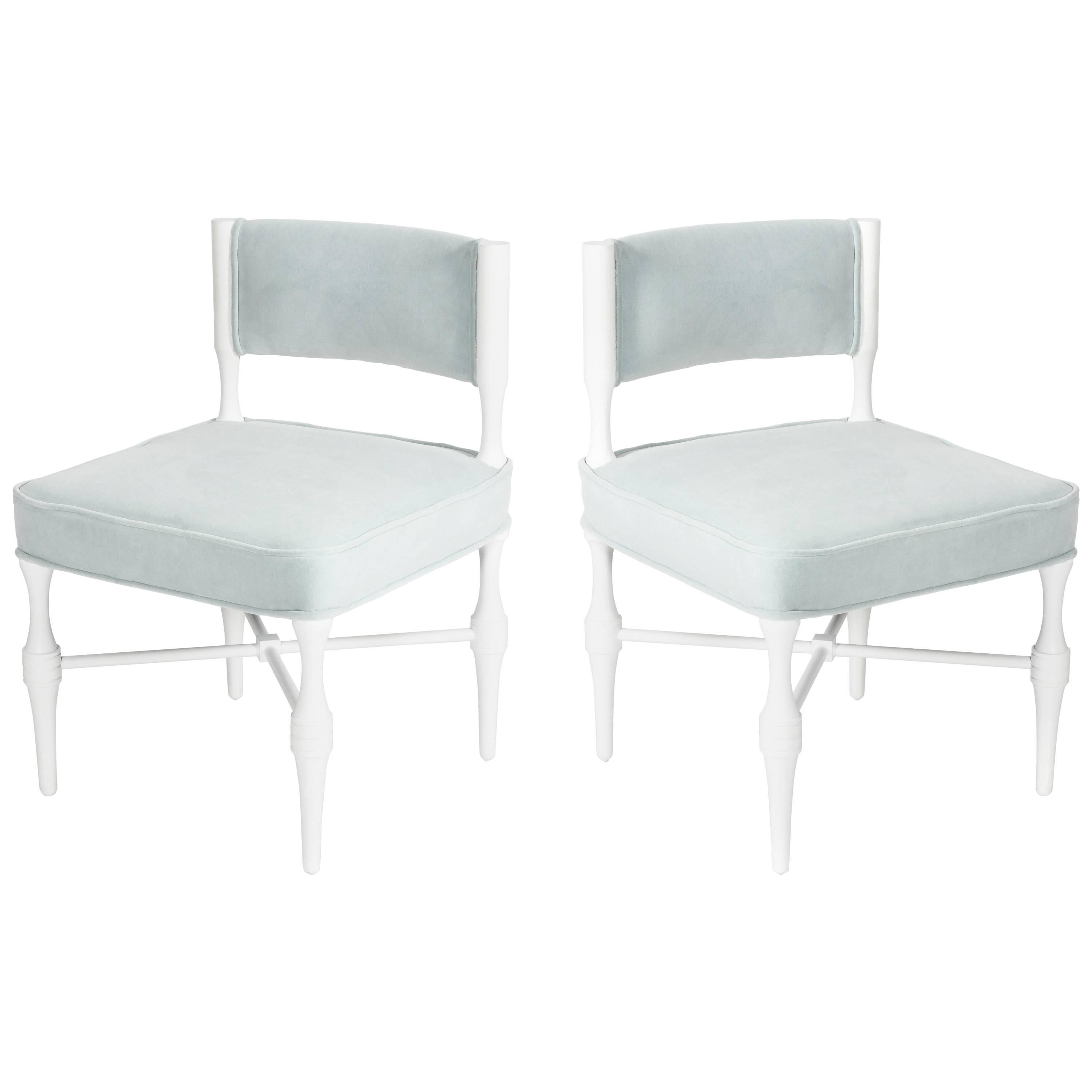 Pair of Tommi Parzinger Petite Slipper or Vanity Chairs
