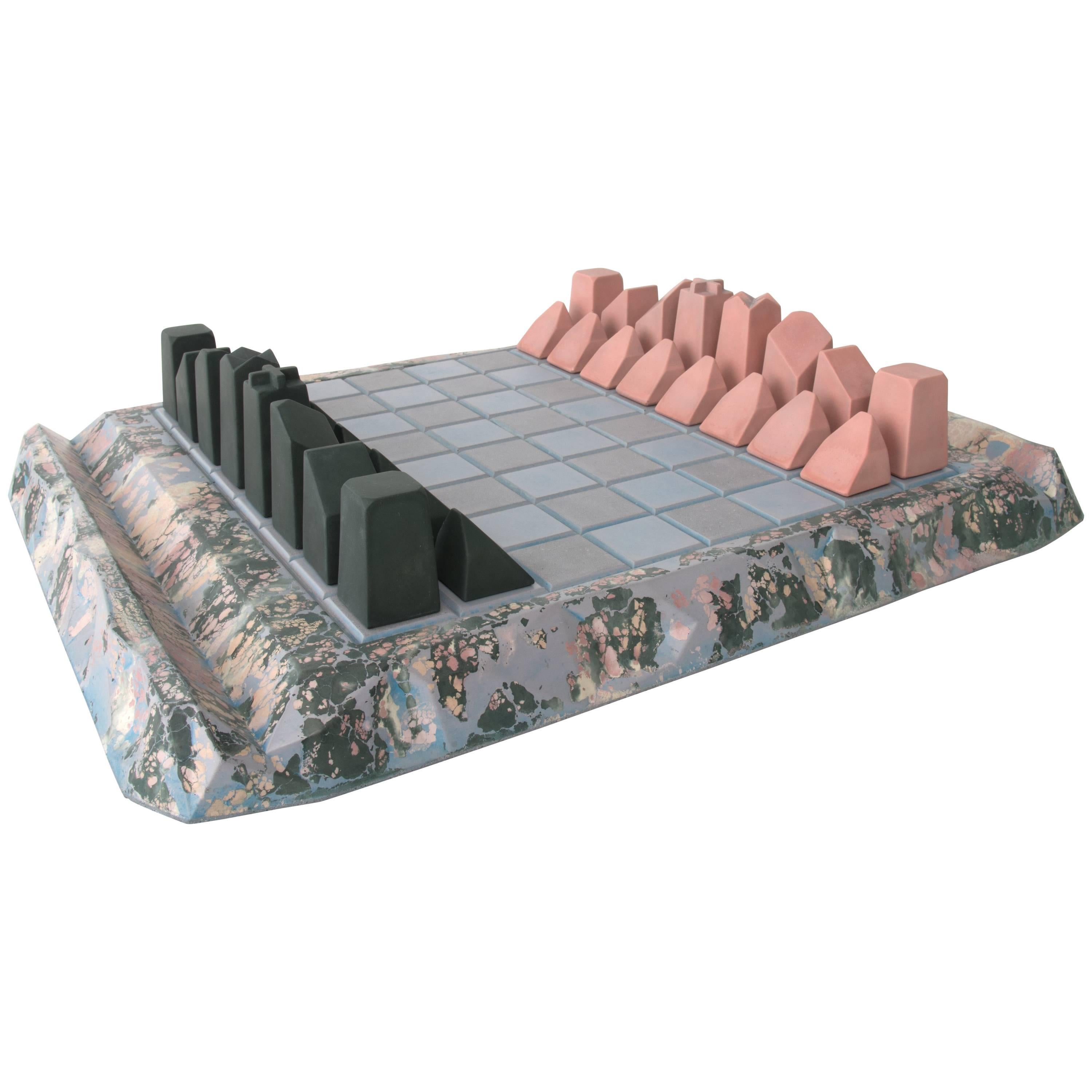 Caissa Concrete Chess Board with Oracle Pattern im Angebot