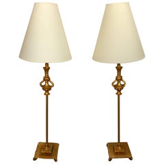 Pair of Bronze Lamps by Nicolas De Wael for Fondica, France, 1990s