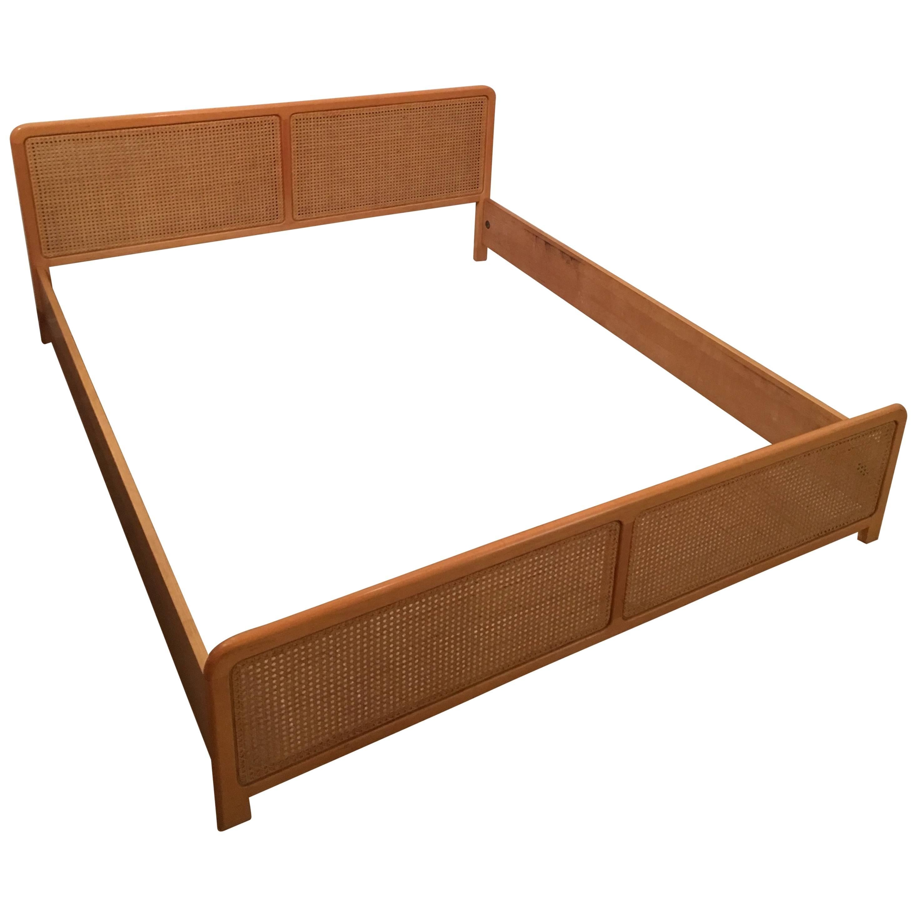 Wooden Cane Double Bed Frame