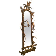 19th Century Black Forest Antlers Mirror