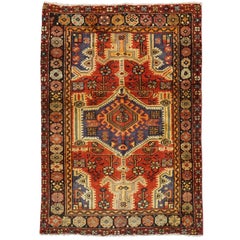 Antique Persian Tabriz Heriz Area Rug, circa 1920
