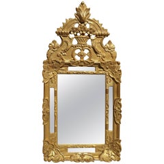 Vintage Louis XIV Style Giltwood Mirror from France