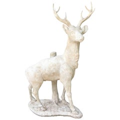Antique Large Standing Deer Statue