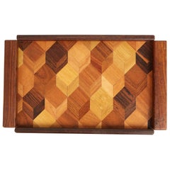 Don Shoemaker Cocobolo, Rosewood Inlaid Trays for Señal, circa 1970
