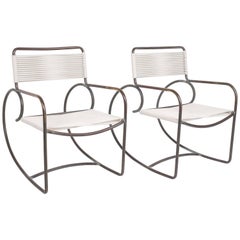 Pair of Walter Lamb Bronze Patio Rocking Chairs for Brown Jordan