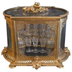 19th Century Bronze and Baccarat Crystal Tantalus
