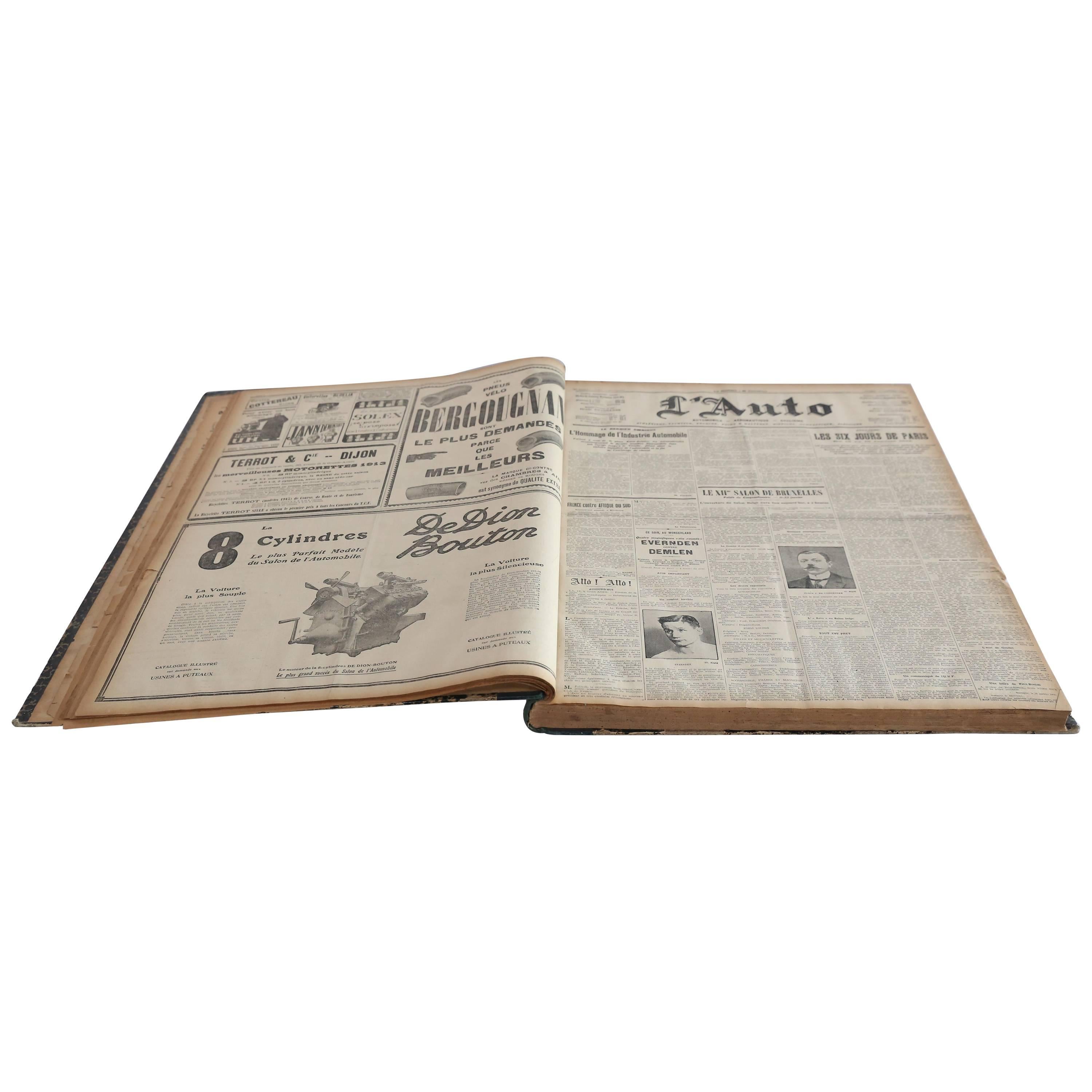 Bound Editions of L'Auto Newspaper, France, 1913