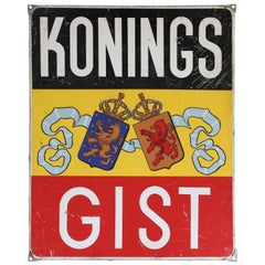 Dutch Konings Gist Advertising Sign, circa 1950