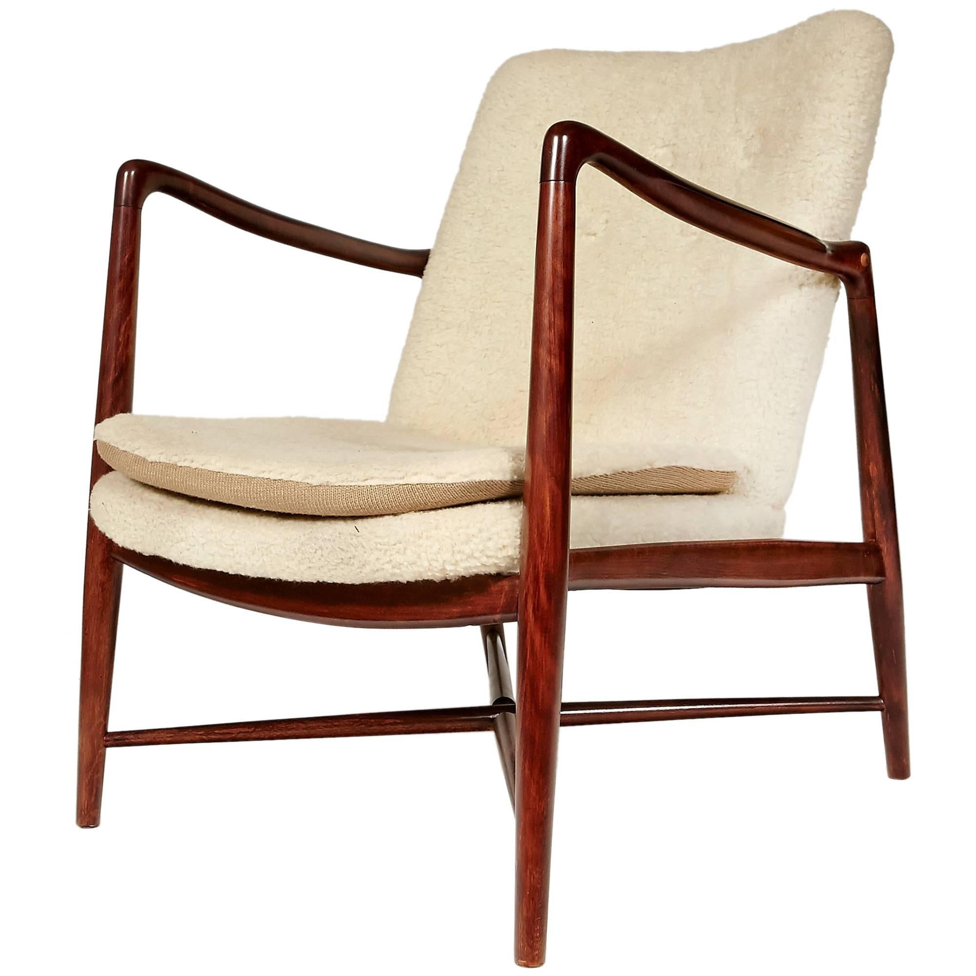 Finn Juhl Rosewood "Fireplace Chair" for Borvirke, Denmark, Model BO-59 For Sale