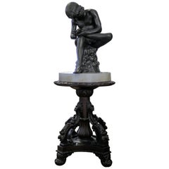 Large 19th Century Italian 'Spinario' Bronze Sculpture on Stand 