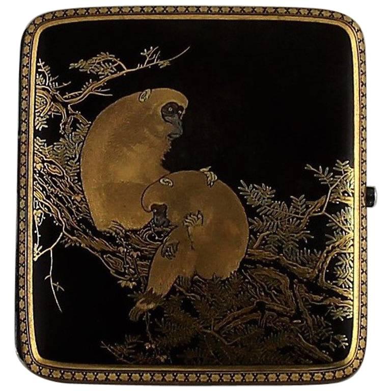 Japanese Komai Damascene Cigarette Case at 1stDibs