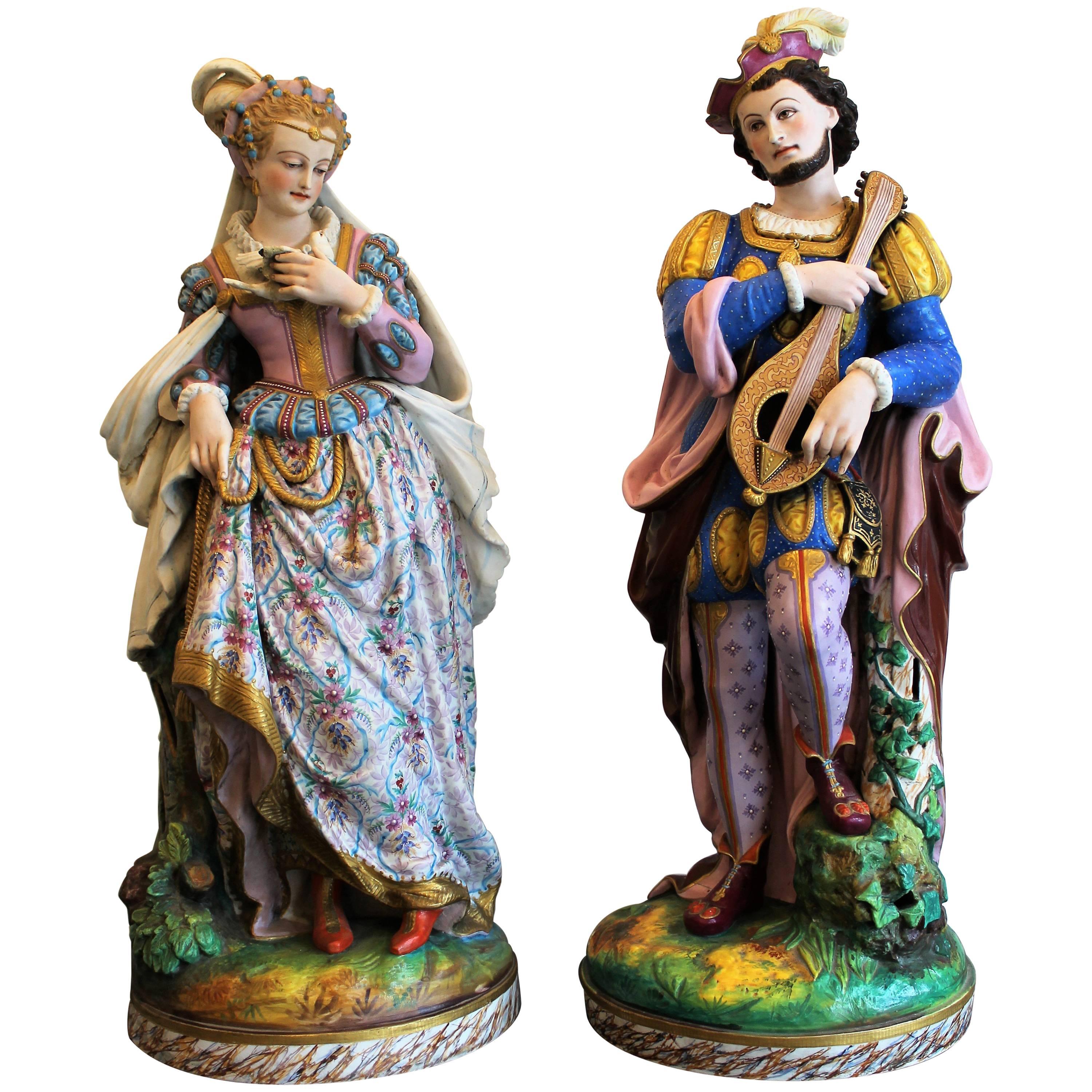 Monumental French Bisque Renaissance Figures