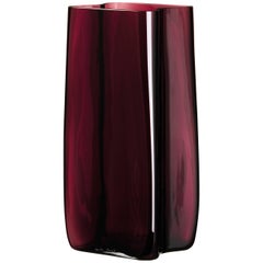 Bosco Carlo Moretti Contemporary Mouth Blown Murano Glass Vase in Clear Purple