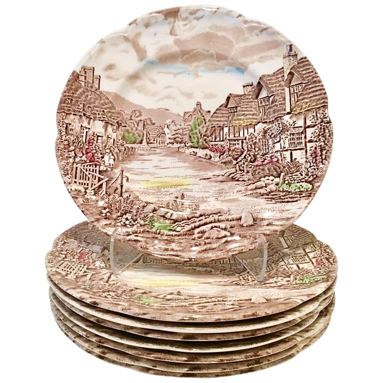 English Dinner Plates "Old English Countryside" Johnson Brothers, Set