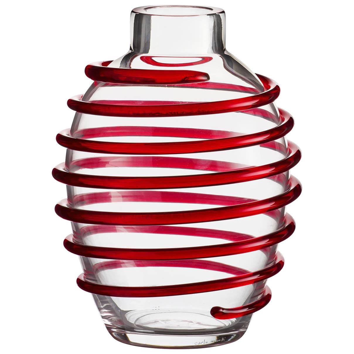 Nunki Carlo Moretti Contemporary Mouth Blown Murano Glass Vase