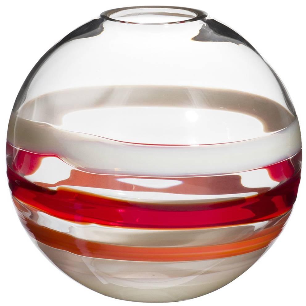 Vista Carlo Moretti Murano Zeitgenössische Vase aus mundgeblasenem Glas im Angebot