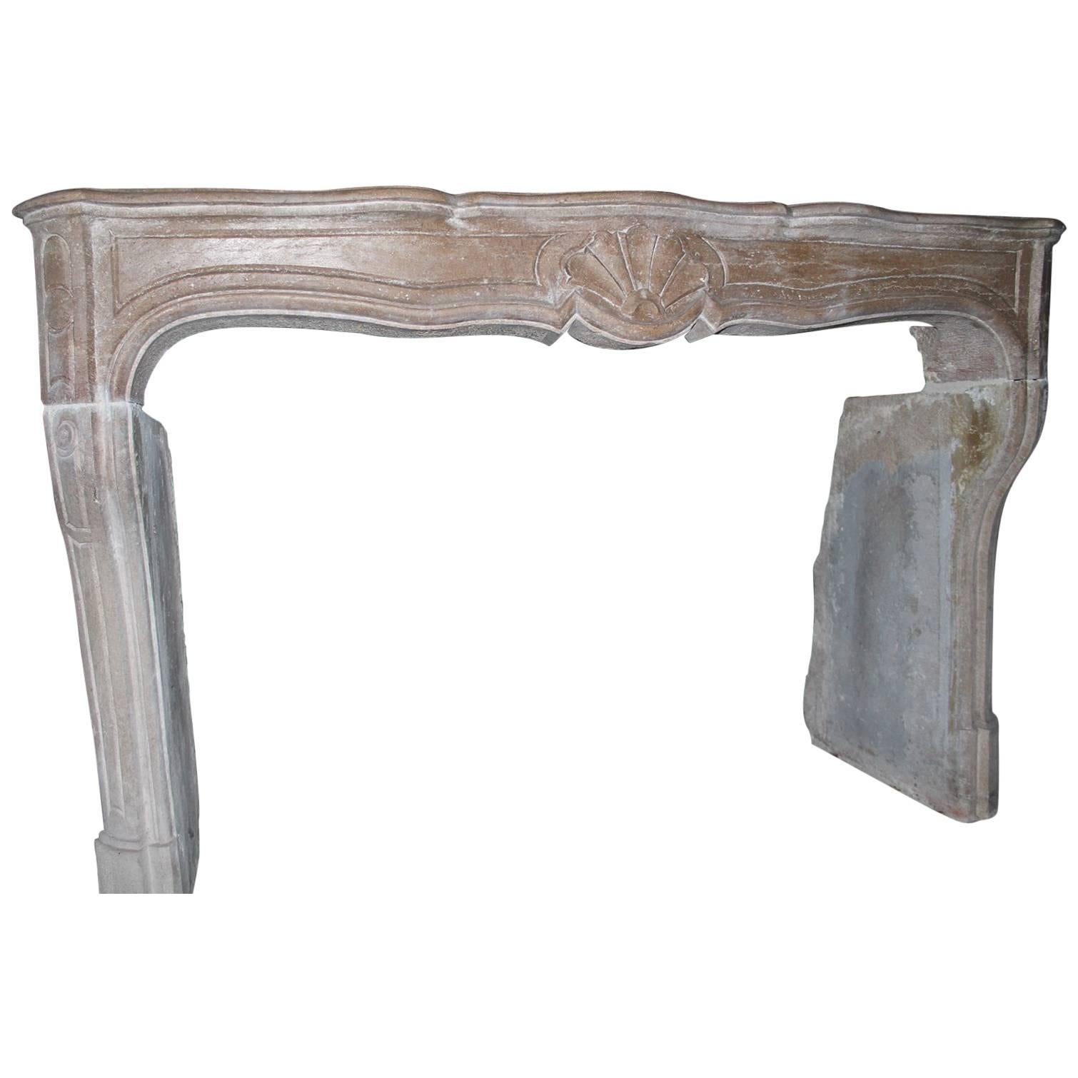 Beautiful Antique Marble Stone 18th Century Fireplace mantel For Sale