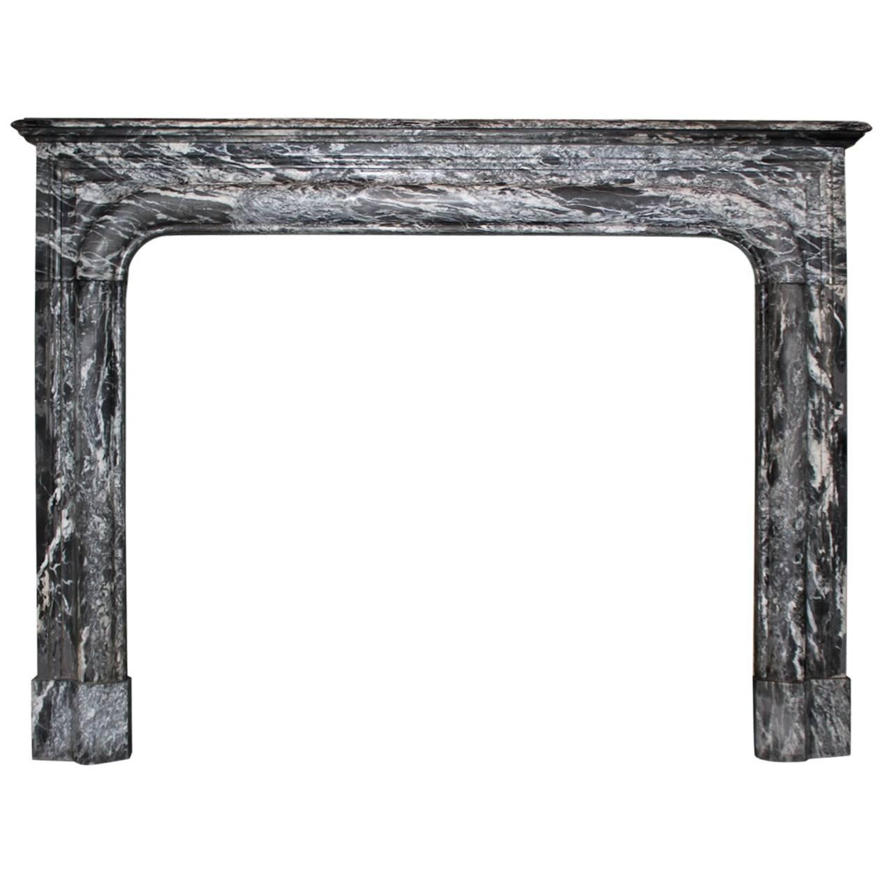Antique Black Marble Fireplace mantel from the 19th Century