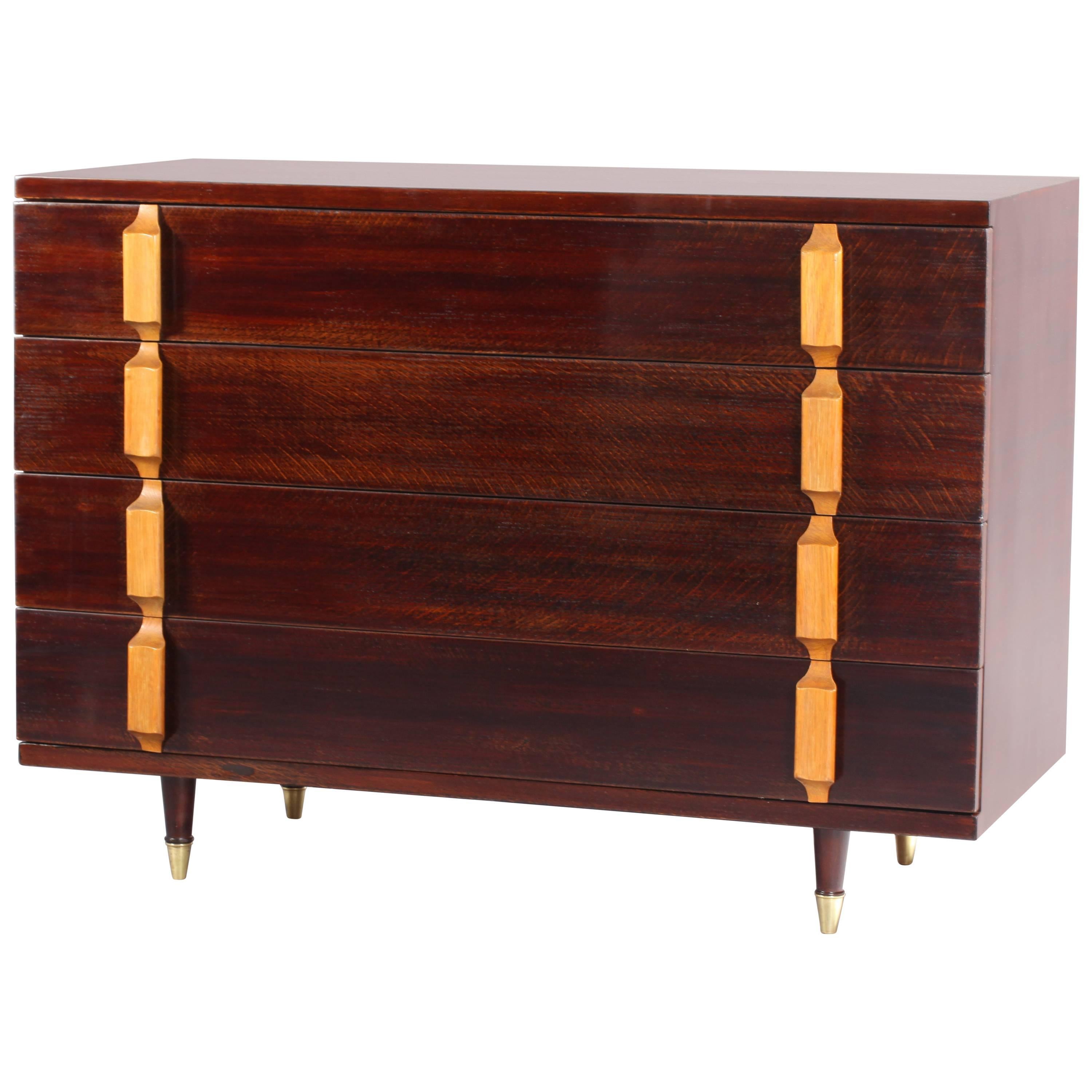 Mid-Century Four-Drawer Commode, Italy, 1950
