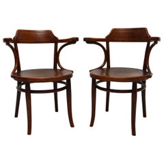 Pair of Antique Bentwood Armchairs by Thonet