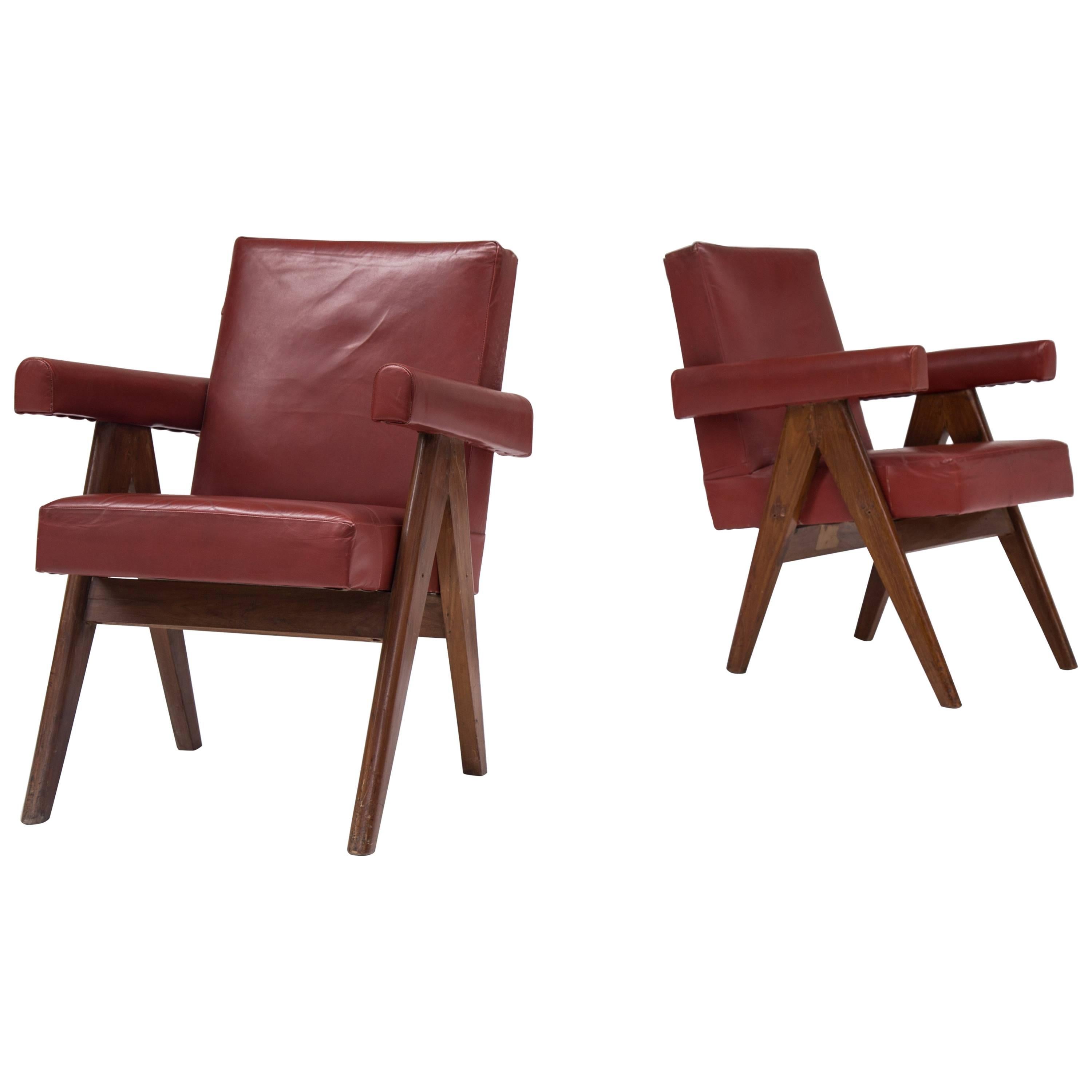 Pair of Pierre Jeanneret Chairs For Sale
