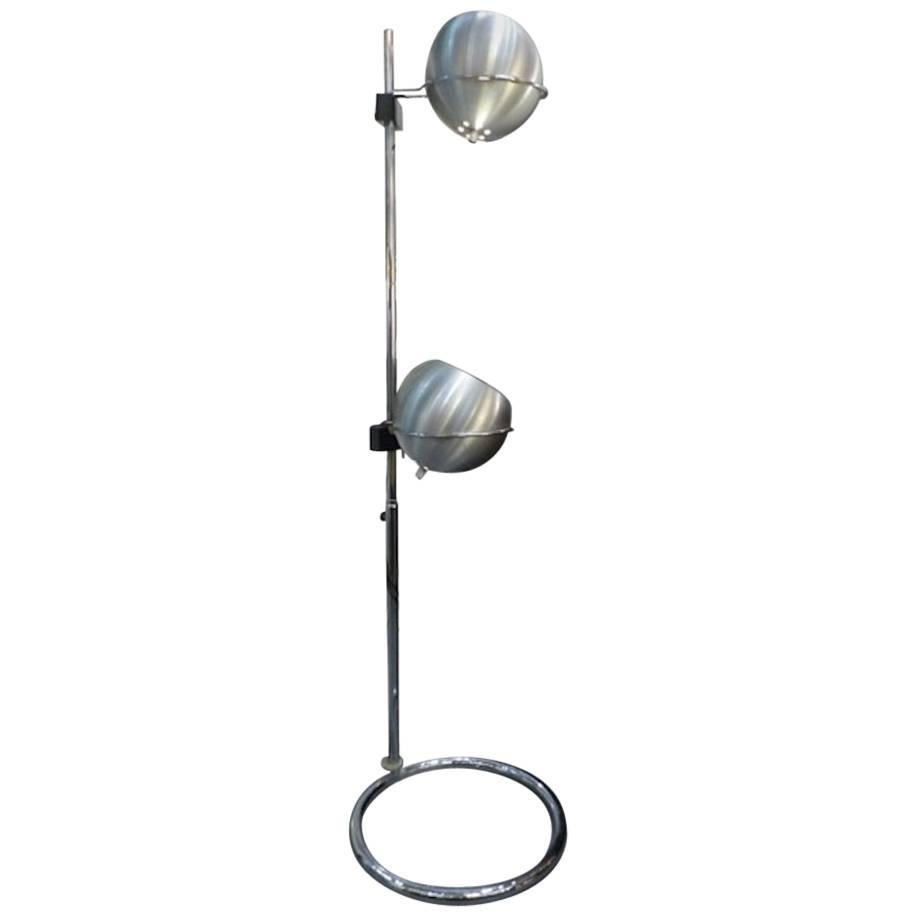 Beautiful Chrome and Aluminum Floor Lamp Sarfatti Style, circa 1970 For Sale