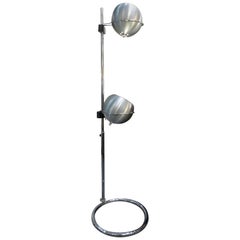 Beautiful Chrome and Aluminum Floor Lamp Sarfatti Style, circa 1970