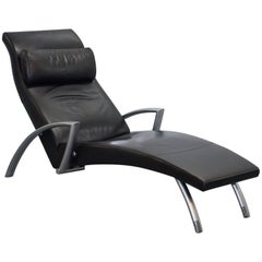 Stunning Rolf Benz Creation 2600 Black Leather Contemporary Lounge Chair Recline