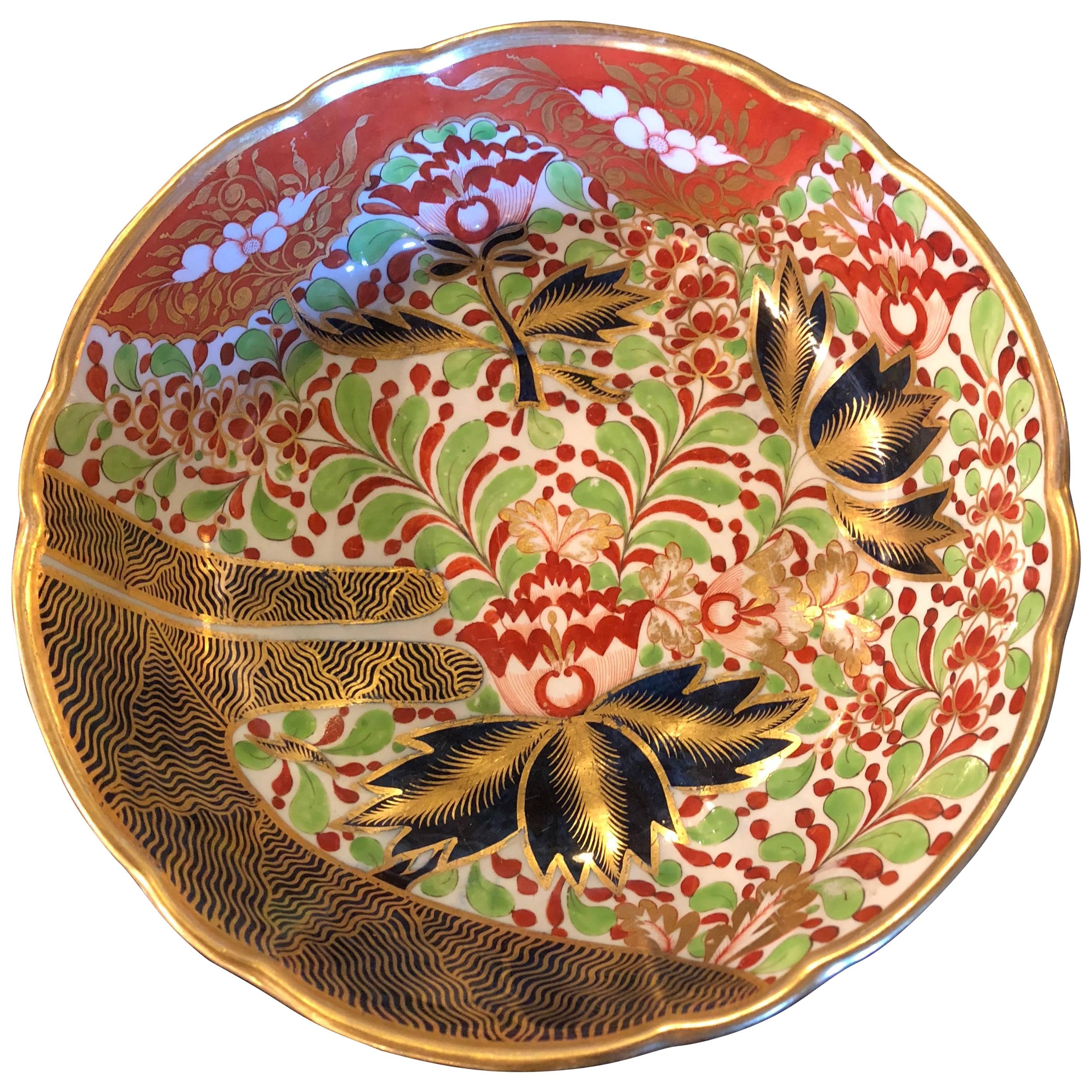 English Worcester Porcelain Imari 19th Century Continental Circular Bowl