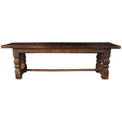 18th Century French Oak Dining Table with a Solid One Plank Top