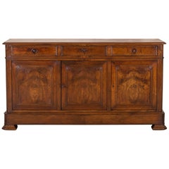 Antique French Louis Philippe Walnut Enfilade, circa 1870 Antique French Louis Philippe Walnut Enfilade, circa 1870