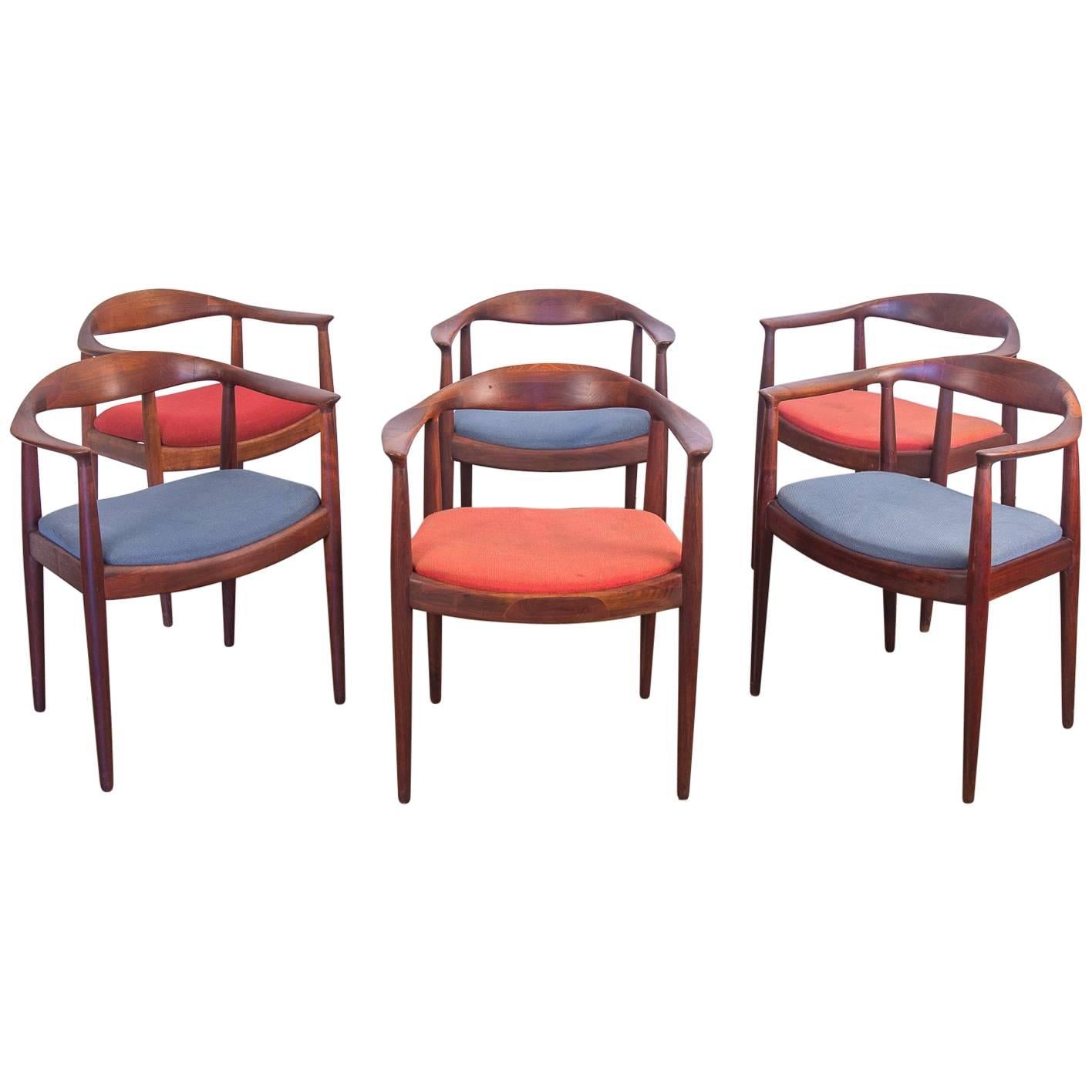 Set of Six Wegner Style Dining Armchairs for Edward Axel Roffman